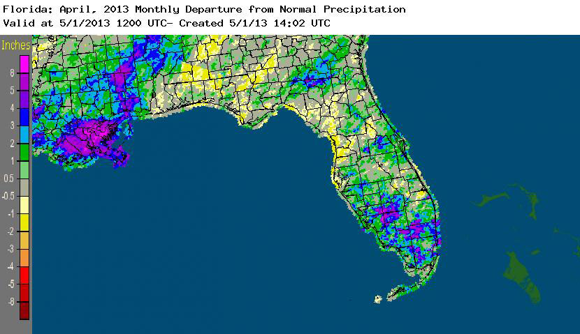 Climate Summary for Florida - April 2013 - Florida Climate Center