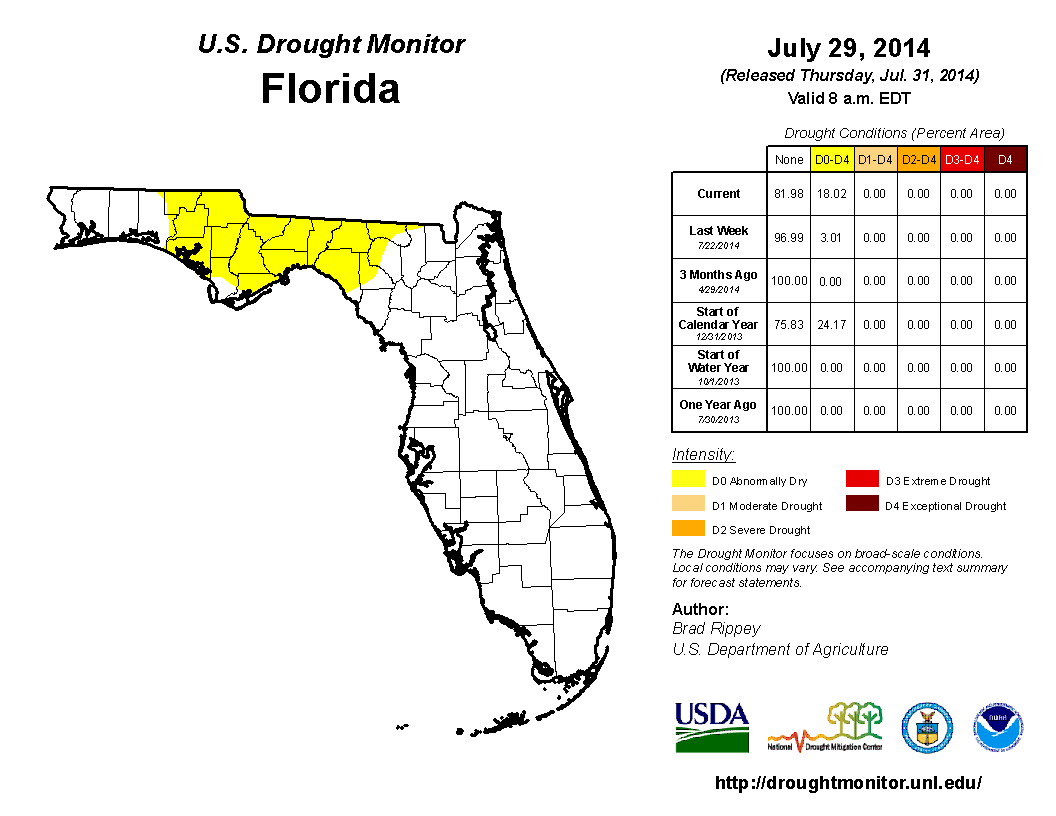 U.S. Drought Monitor - Florida